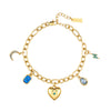 Daisy Blue Gold Charm Bracelet