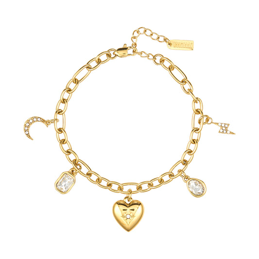 Daisy Crystal Gold Charm Bracelet