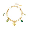 Daisy Green Gold Charm Bracelet