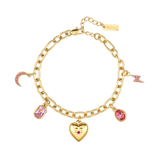 Daisy Pink Gold Charm Bracelet