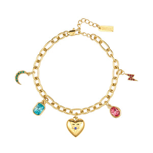 Daisy Gold Rainbow Charm Bracelet