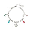 Daisy Rainbow Silver Charm Bracelet