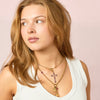 Olive Pink Gold Charm Necklace