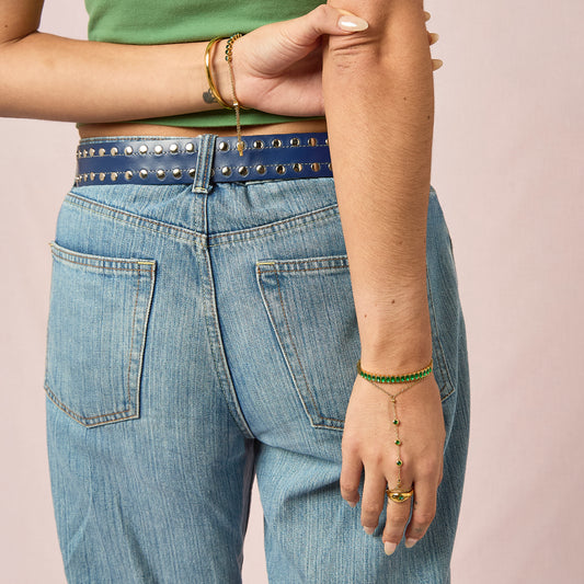 Madeleine Hand Chain Green & Gold