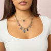 Megan Crystal Silver Heart Pendant Necklace