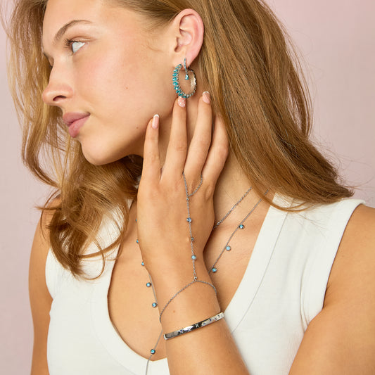 Amelia Blue Silver Star Bangle