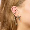 Emma Blue Gold Droplet Chain Studs