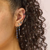 Emma Blue Silver Droplet Chain Studs