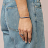 Kate Blue Silver Double Stack Ring Size P