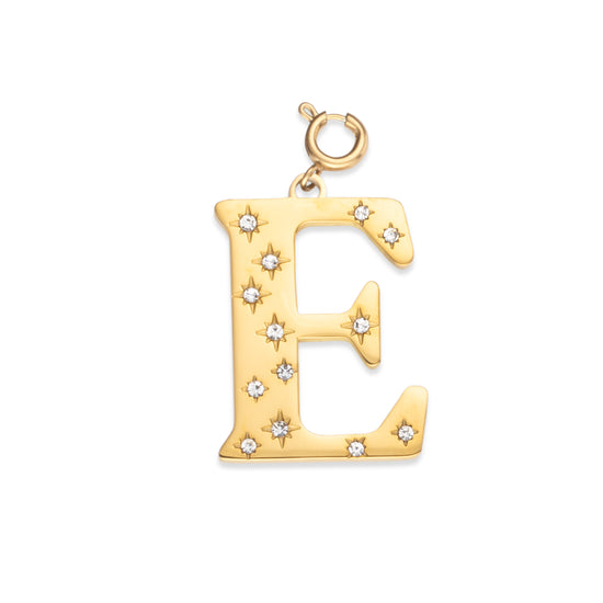 E Minnie Letter Star Necklace Charm