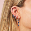 Mimi Blue Silver Original Huggie Earrings