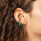 Ottillie Green Silver Raindrop Huggie Earrings