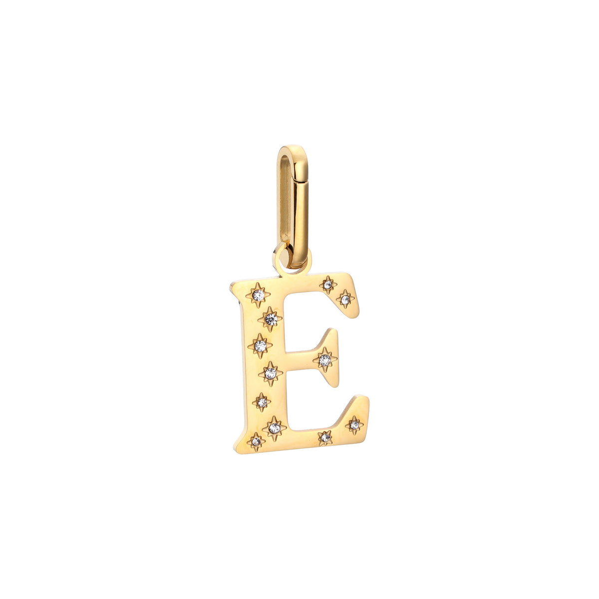 E Minnie Crystal Star Letter Charm
