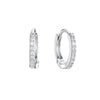 Evie Crystal Silver Huggie Earrings