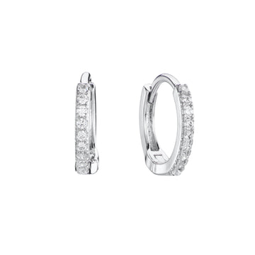 Evie Crystal Silver Huggie Earrings
