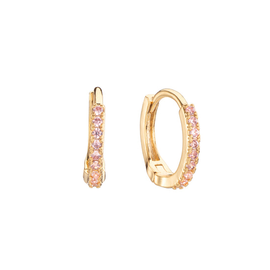 Evie Pink Gold Huggie Earrings