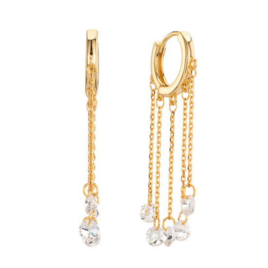 Alisa Gold Crystal Huggie Earrings