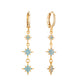 Romilly Turquoise Gold Droplet Star Huggie Earrings