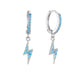 Talitha Turquoise Silver Lightning Bolt Huggie Earrings