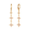 Romilly Pink Gold Droplet Star Huggie Earrings