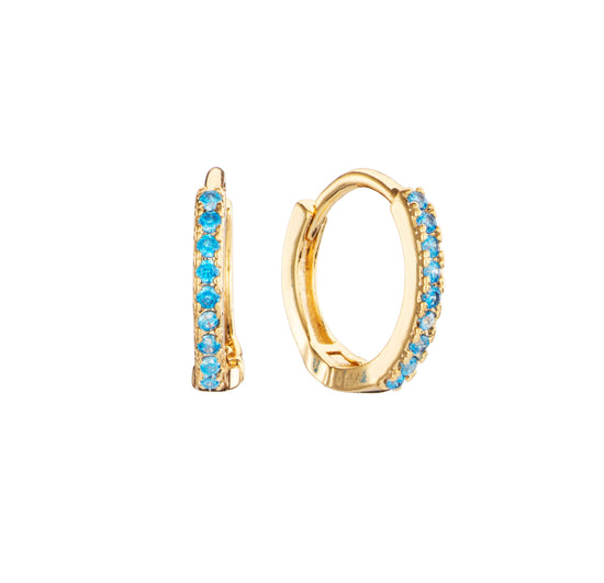 Evie Turquoise Gold Huggie Earrings