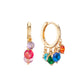 Iris Rainbow Gold Waterfall Droplet Huggie Earrings