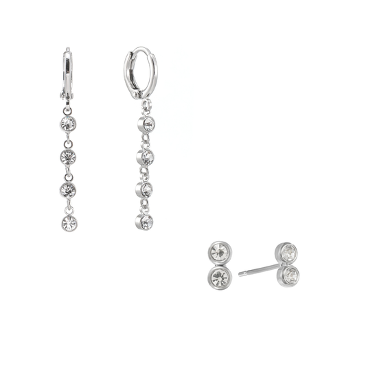 The Ellica & Molly Set – Silver & Crystal