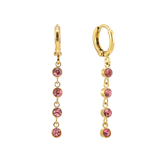 Ellica Pink Gold Droplet Huggie Earrings