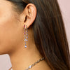 Ellica Pink Silver Droplet Huggie Earrings