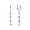 Ellica Pink Silver Droplet Huggie Earrings