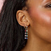 Ellica Silver Rainbow Droplet Huggie Earrings