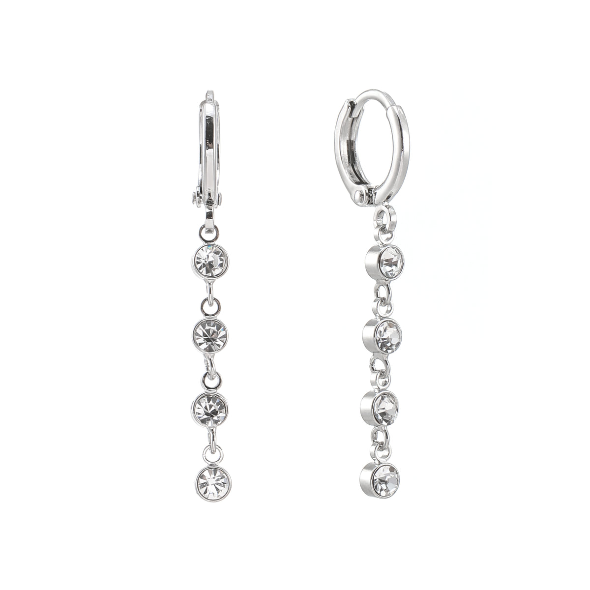 Ellica Crystal Droplet Huggie Earrings