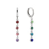 Ellica Silver Rainbow Droplet Huggie Earrings