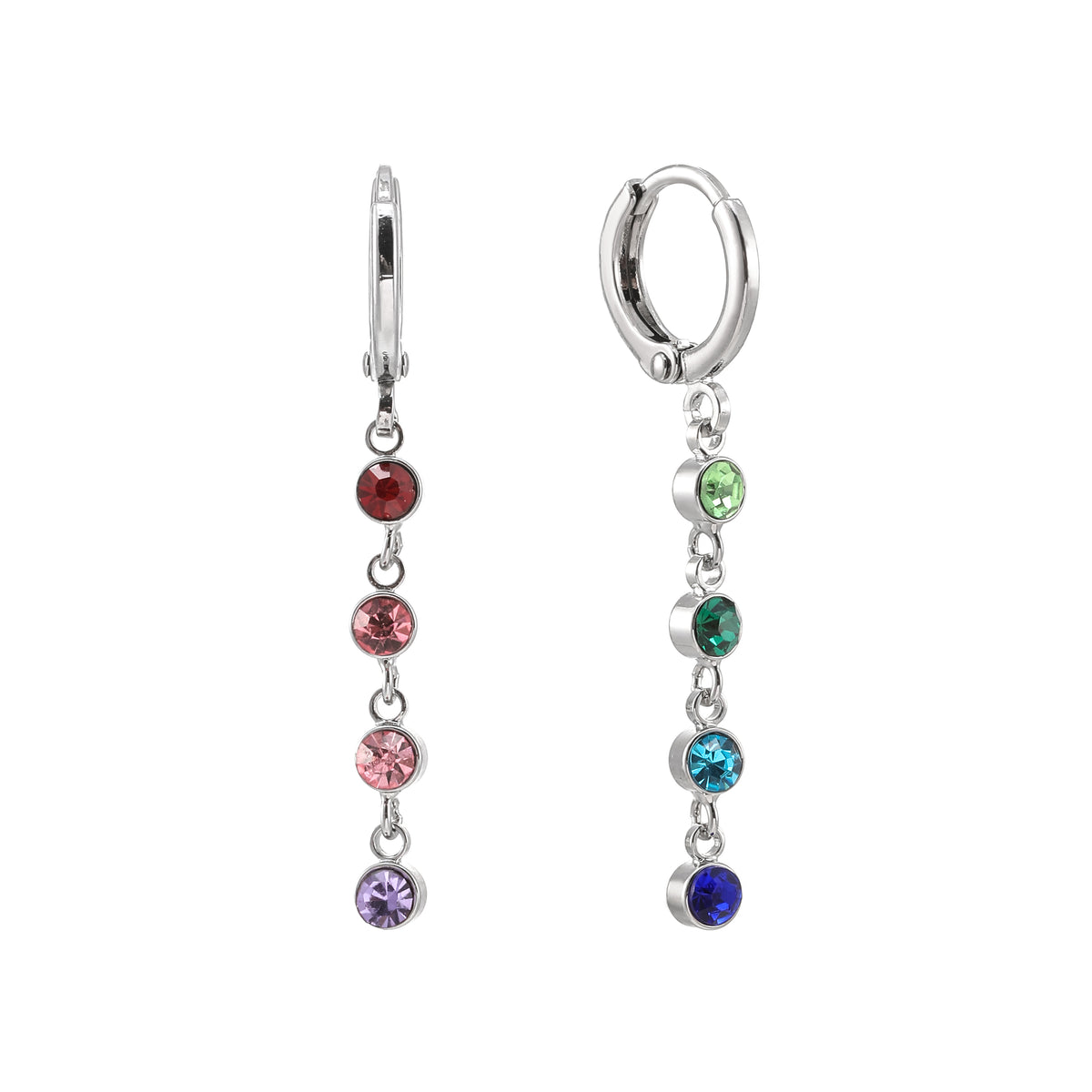 Ellica Rainbow Droplet Huggie Earrings