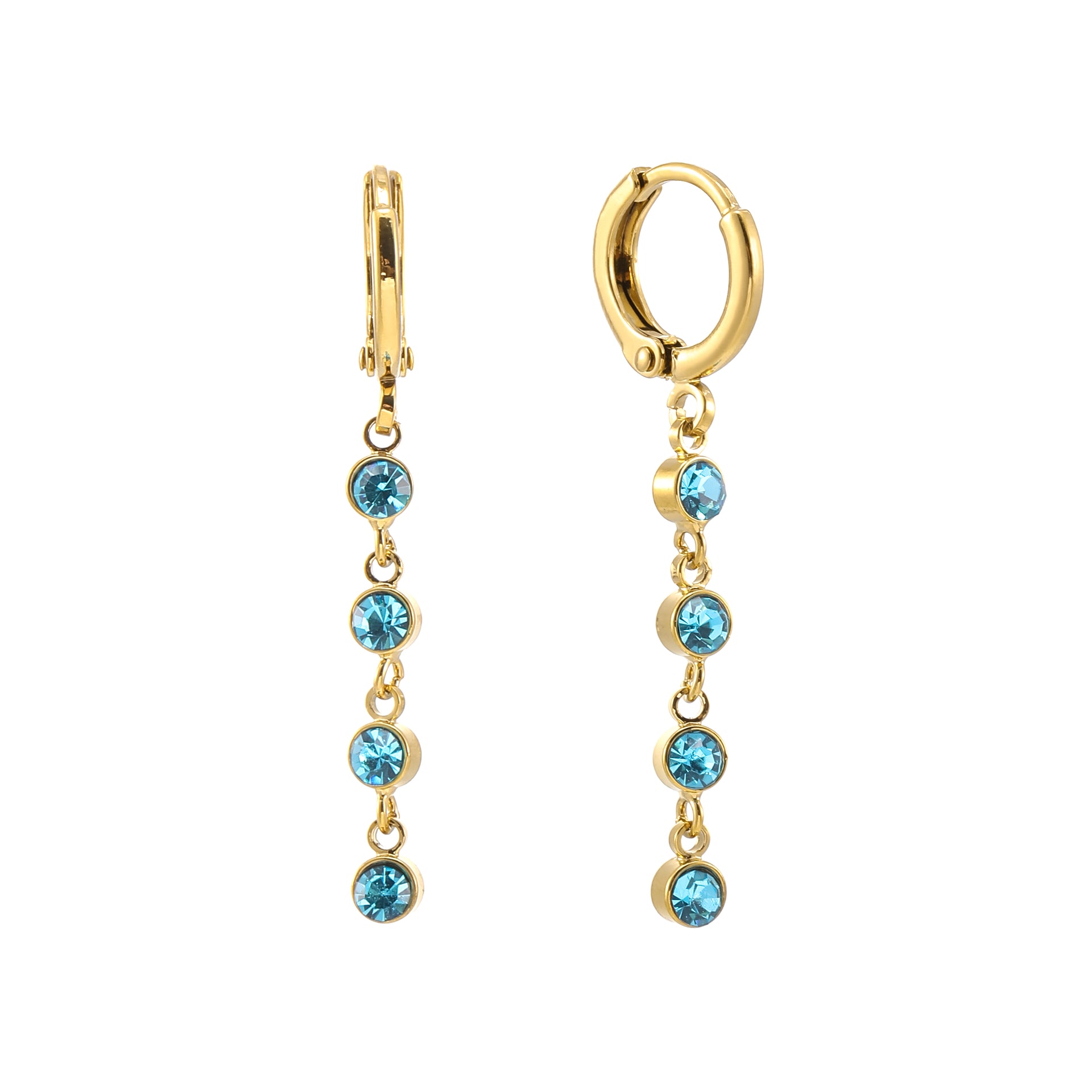 Ellica Gold Droplet Huggie Earrings