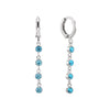 Ellica Turquoise Silver Droplet Huggie Earrings