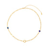Ellie Gold Blue Chunky Charm Chain Necklace