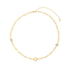Ellie Gold Crystal Chunky Charm Chain Necklace