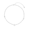 Ellie Silver Crystal Chunky Charm Chain Necklace