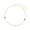 Ellie Gold Green Chunky Charm Chain Necklace
