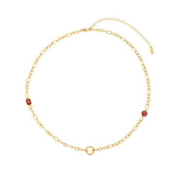 Ellie Gold Pink Chunky Charm Chain Necklace