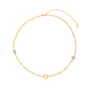 Ellie Gold Turquoise Chunky Charm Chain Necklace