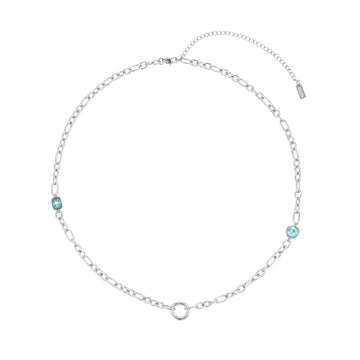 Ellie Silver Turquoise Chunky Charm Chain Necklace