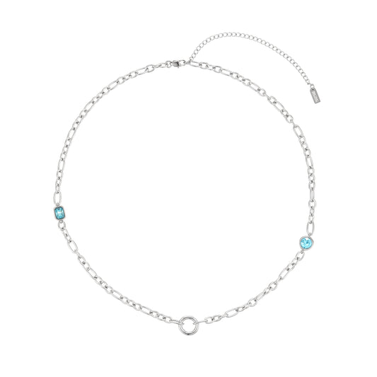 Ellie Silver Turquoise Chunky Charm Chain Necklace