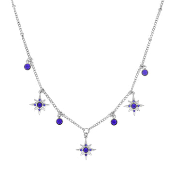 Eloise Silver Blue Star Necklace
