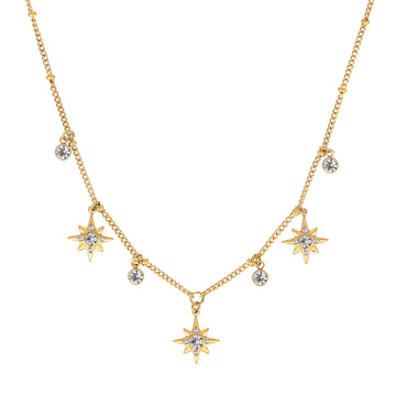 Eloise Gold Crystal Star Necklace