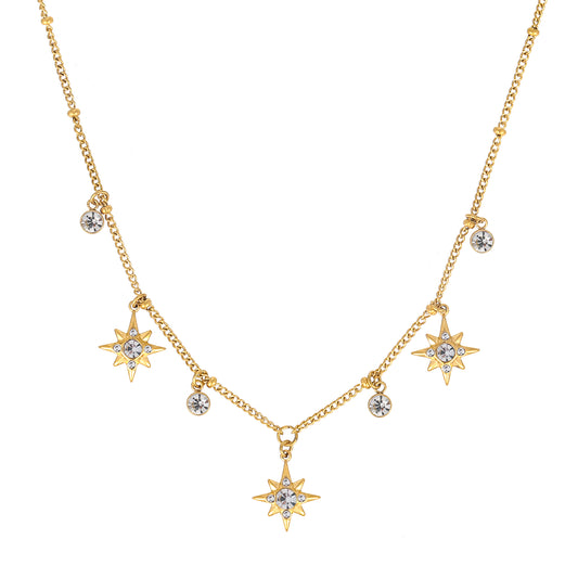 Eloise Gold Crystal Star Necklace