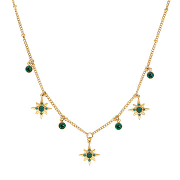 Eloise Gold Green Star Necklace