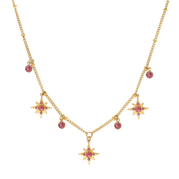 Eloise Gold Pink Star Necklace
