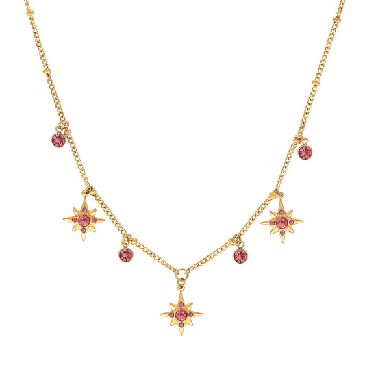Eloise Gold Pink Star Necklace